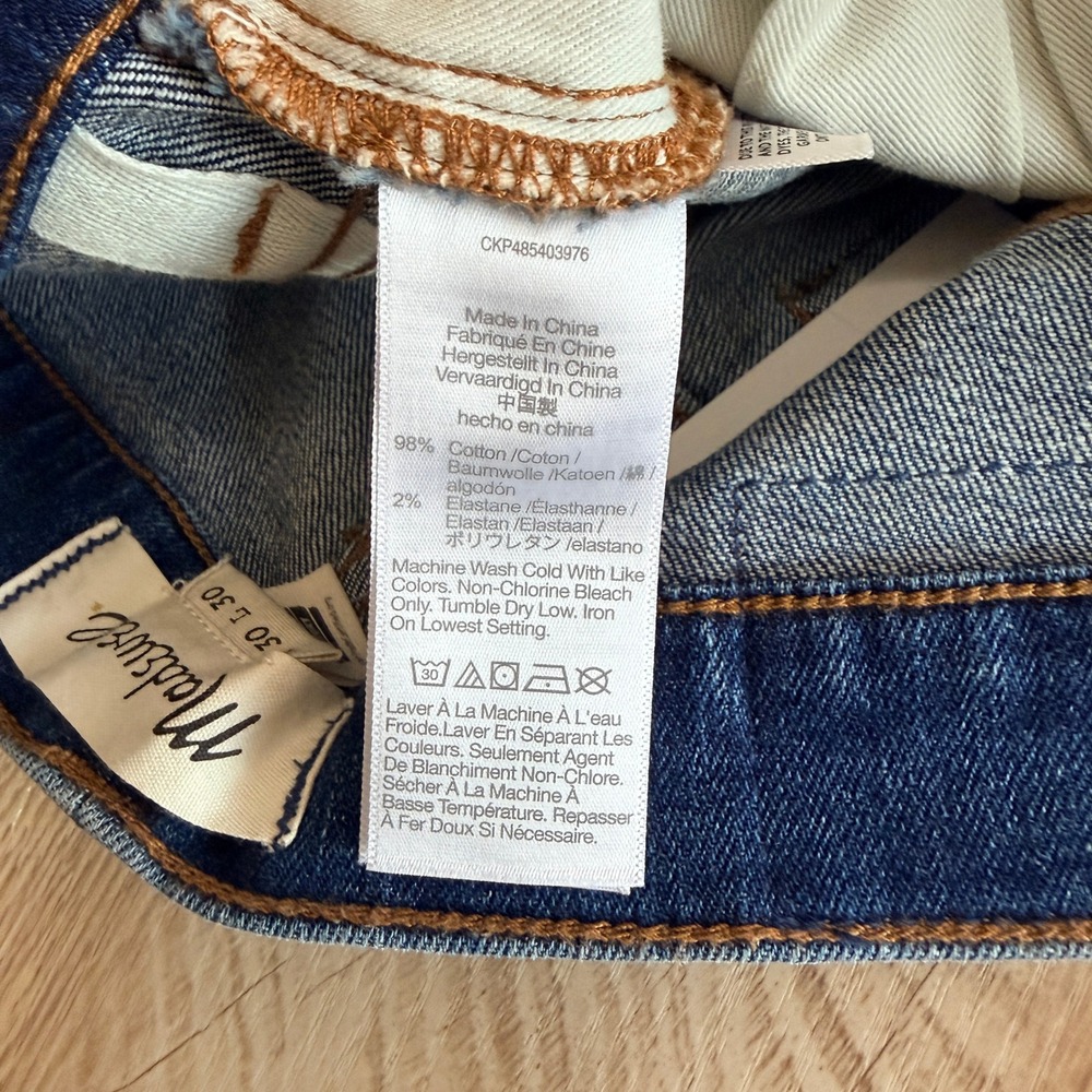 Madewell Relaxed Taper Stretch Selvedge Jeans Mens Actual 30x29 Barrington Wash - Picture 7 of 10